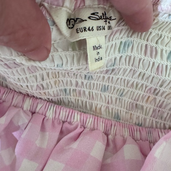 Miss Selfridge Pink Floral Ruffle Off-Shoulder Maxi Dress - Picture 8 of 8